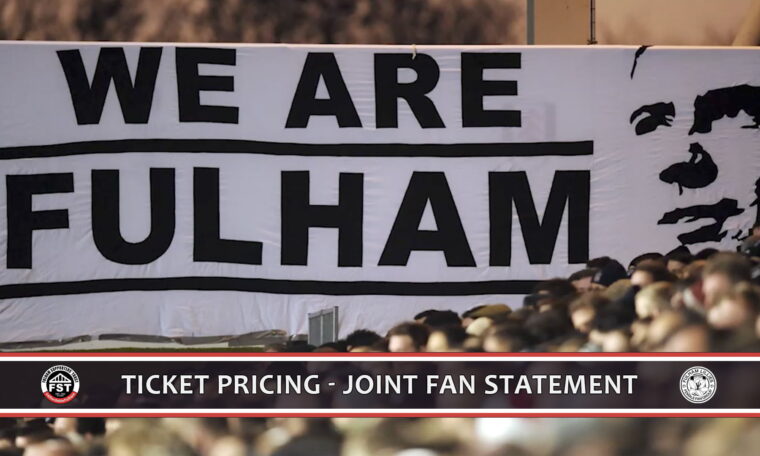 Ticket pricing – joint fan statement